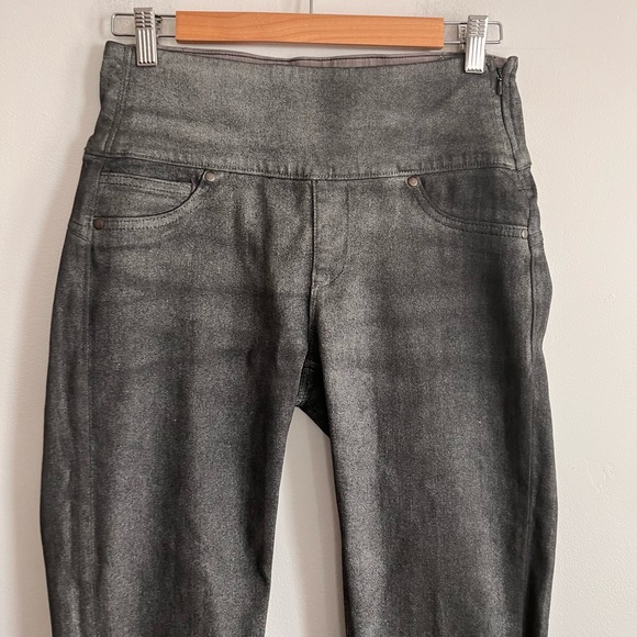 SPANX WOMENS DENIM PANTS LEGGINGS SIDE ZIP PULL ON 2310 SOLACE - Picture 4 of 10